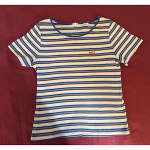 Levis Girls short sleeve Large stretch shirt horizontal striped